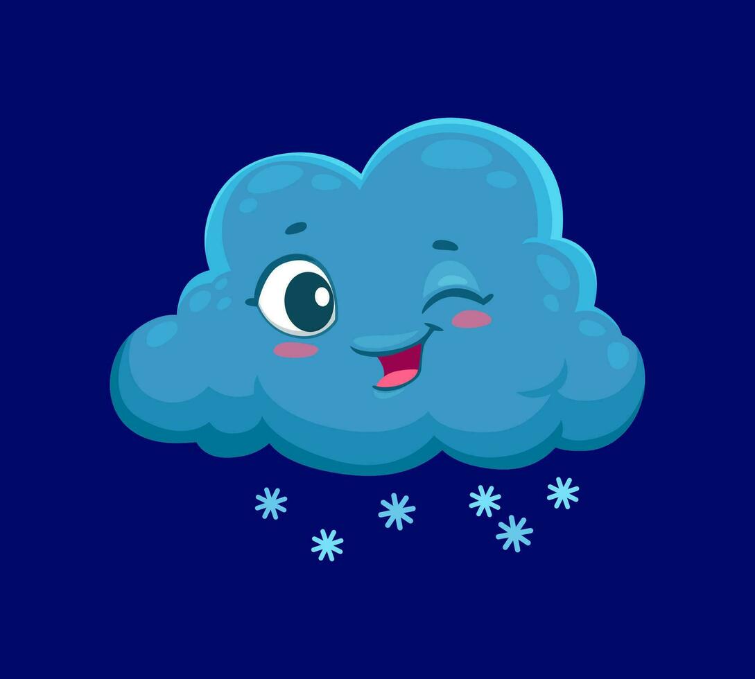 Karikatur Winter Schnee Wolke süß Wetter Charakter vektor
