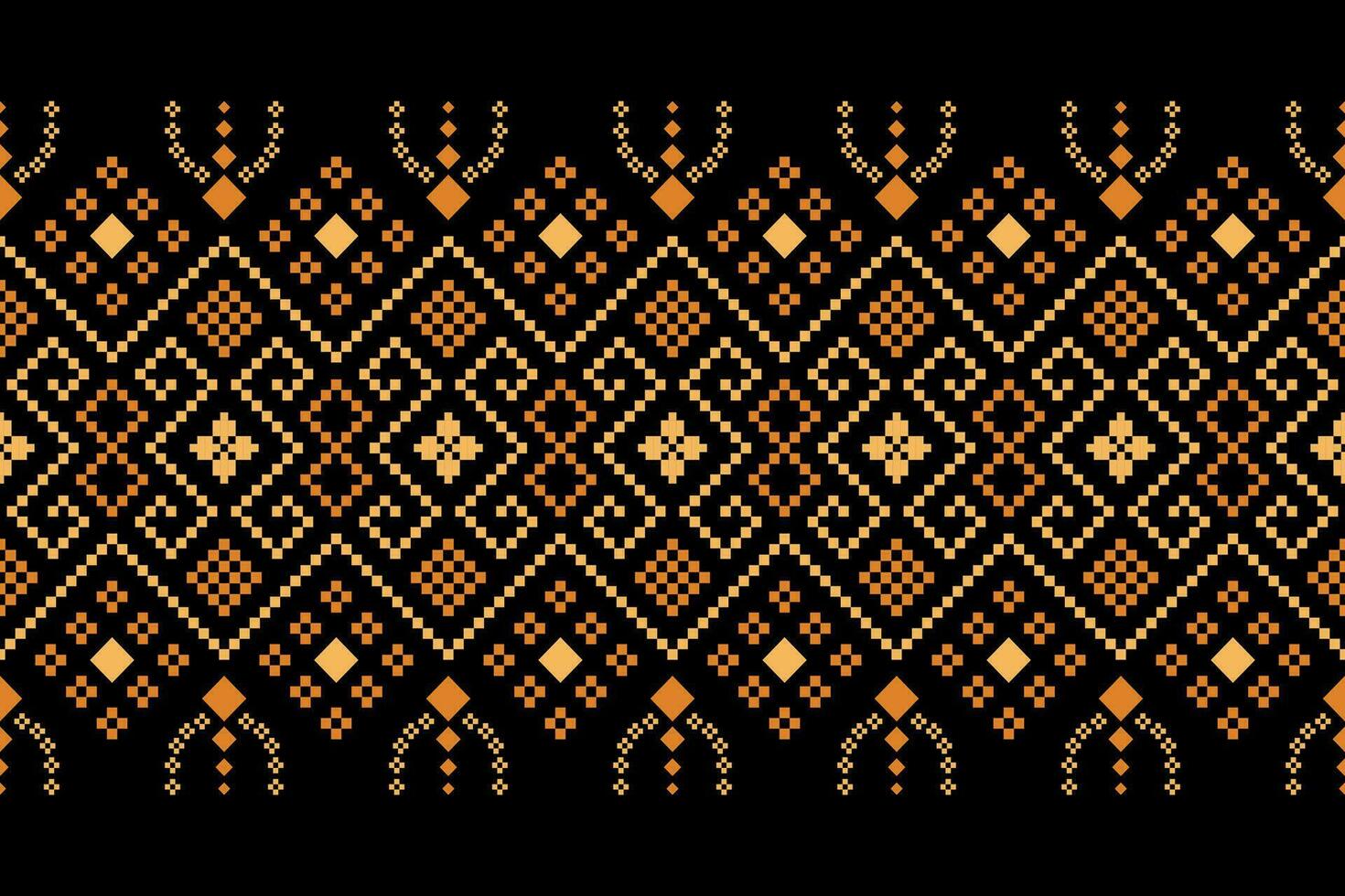 Natur Jahrgänge Kreuz Stich traditionell ethnisch Muster Paisley Blume Ikat Hintergrund abstrakt aztekisch afrikanisch indonesisch indisch nahtlos Muster zum Stoff drucken Stoff Kleid Teppich Vorhänge und Sarong vektor