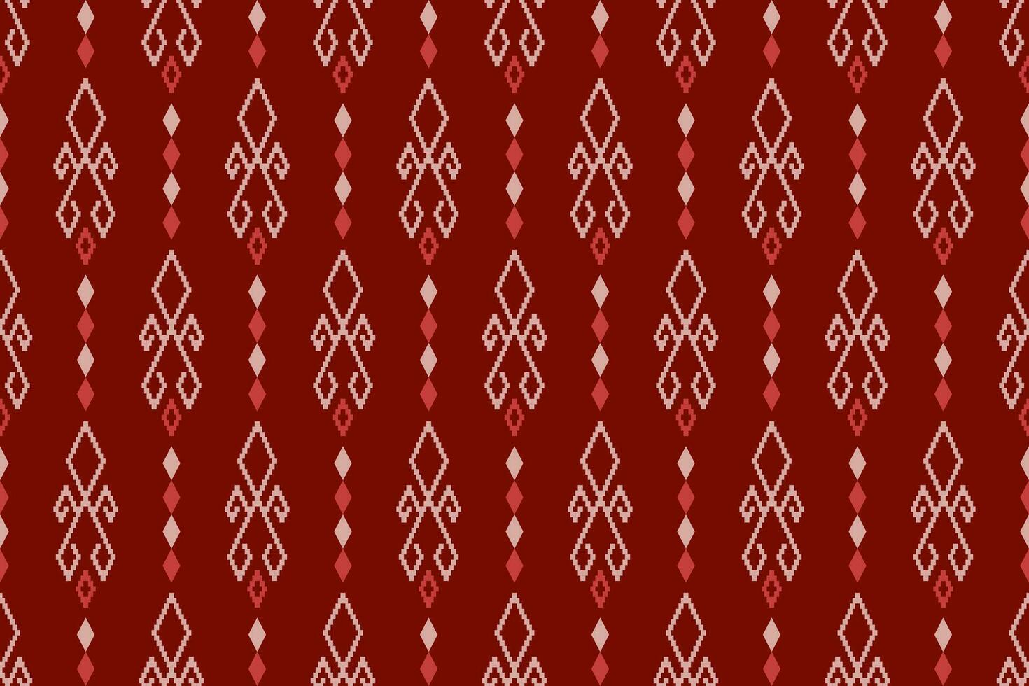 röd traditionell etnisk mönster paisley blomma ikat bakgrund abstrakt aztec afrikansk indonesiska indisk sömlös mönster för tyg skriva ut trasa klänning matta gardiner och sarong vektor