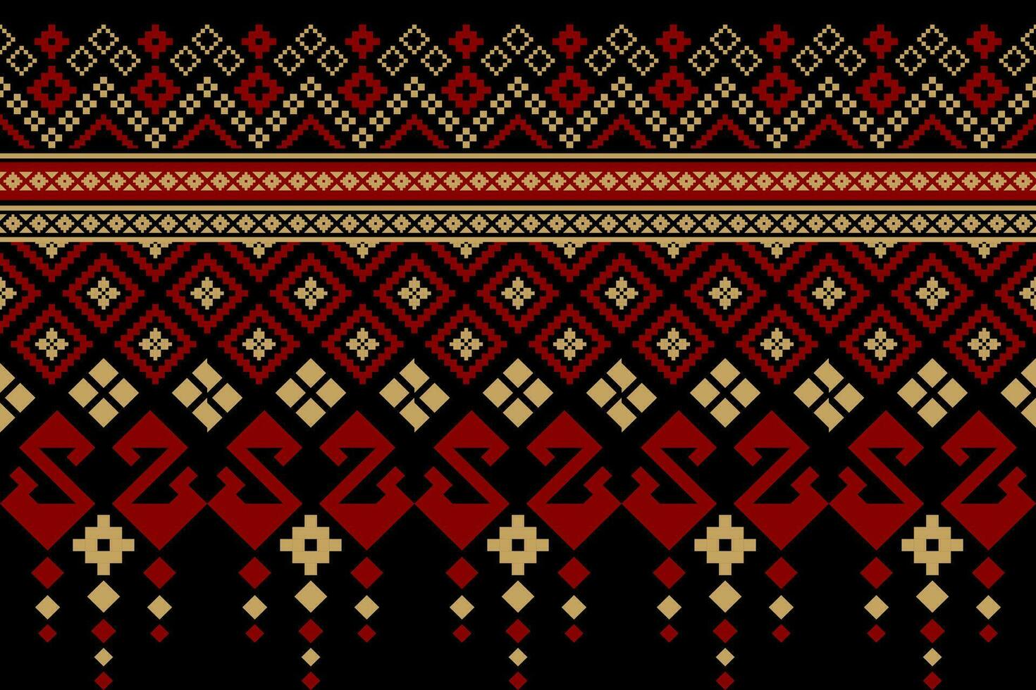röd traditionell etnisk mönster paisley blomma ikat bakgrund abstrakt aztec afrikansk indonesiska indisk sömlös mönster för tyg skriva ut trasa klänning matta gardiner och sarong vektor