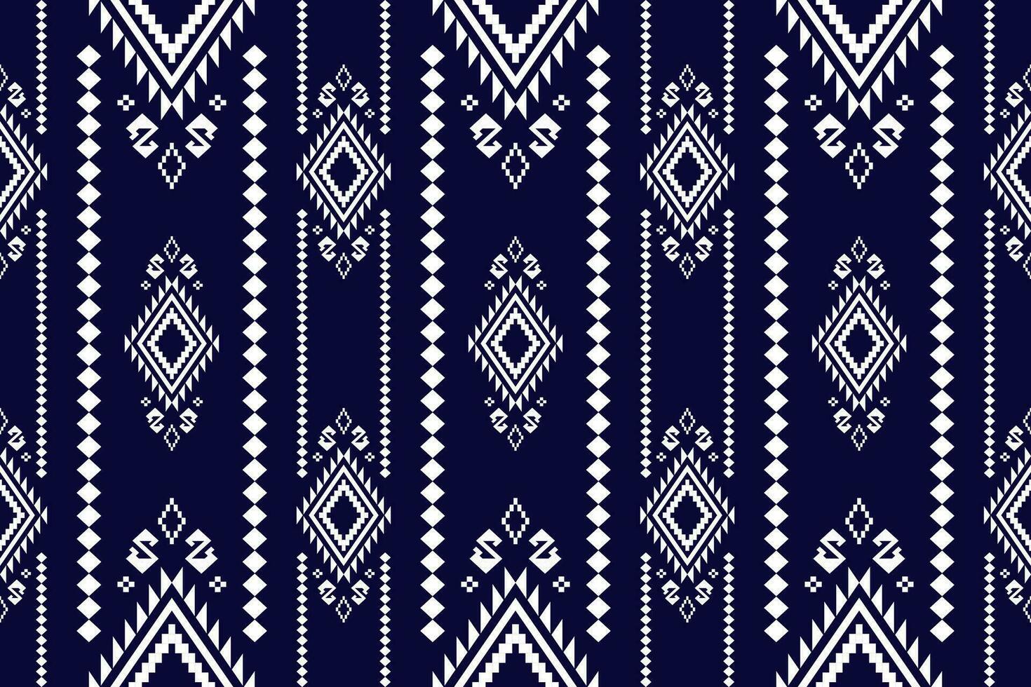 indigo Marin blå geometrisk traditionell etnisk mönster ikat sömlös mönster gräns abstrakt design för tyg skriva ut trasa klänning matta gardiner och sarong aztec afrikansk indisk indonesiska vektor