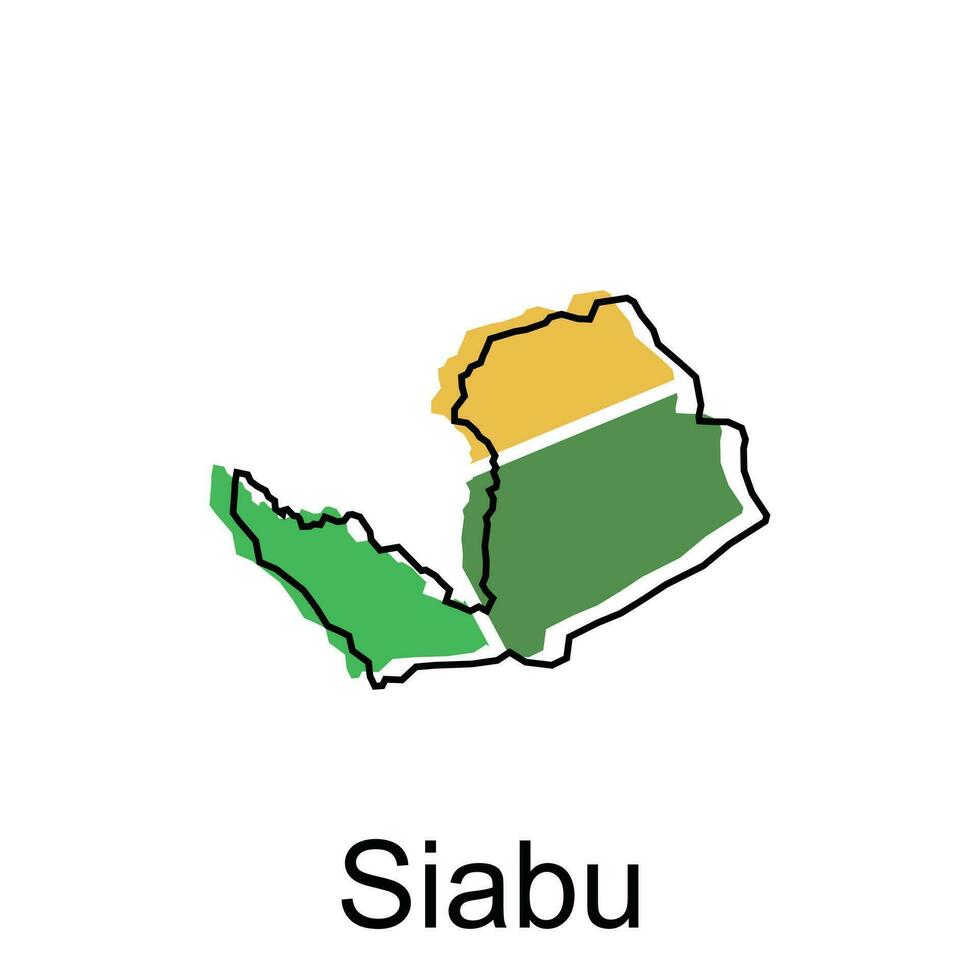 Karte Stadt von siabu Illustration Design, Welt Karte International Vektor Vorlage mit Gliederung Grafik skizzieren Stil isoliert auf Weiß Hintergrund