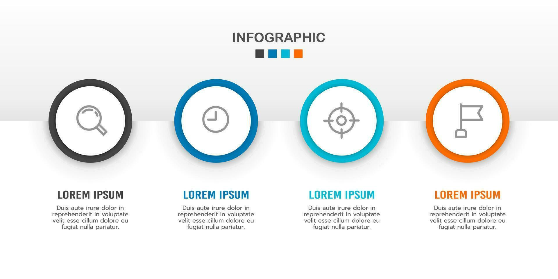 4 cirkel element infographic steg eller ett alternativ till Framgång. vektor illustration.