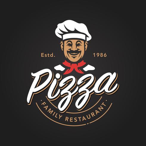pizzeria emblem design vektor