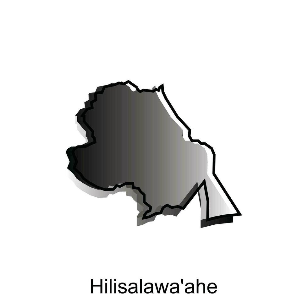 Karta stad av hilisalawaahe design mall, vektor symbol, tecken, översikt illustration.