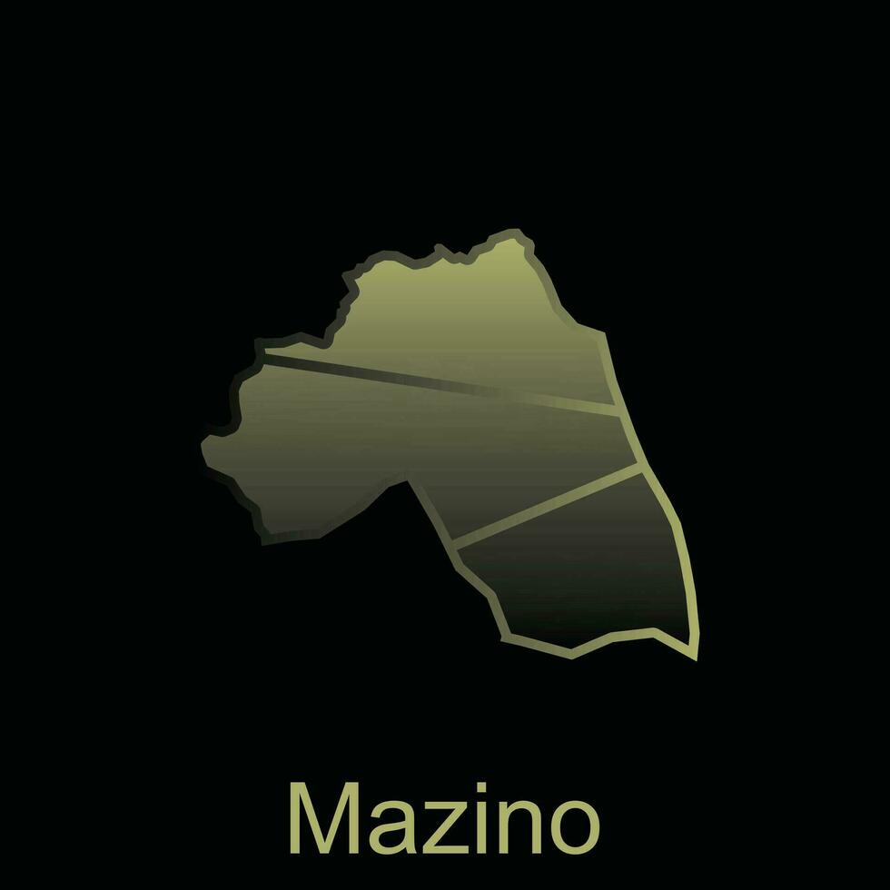 Karta stad av mazino värld Karta internationell vektor med översikt design mall, lämplig för din företag