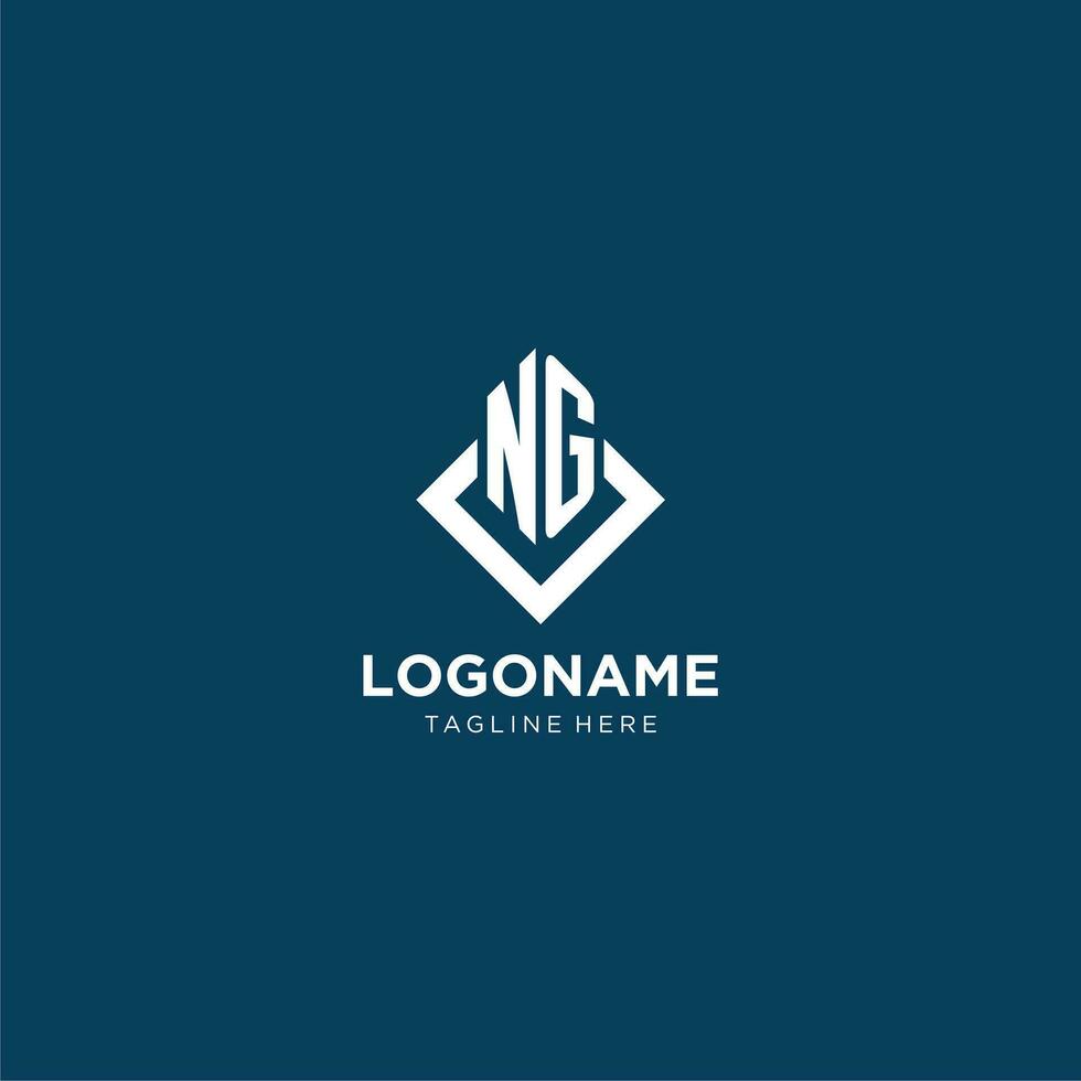 Initiale ng Logo Platz Rhombus mit Linien, modern und elegant Logo Design vektor