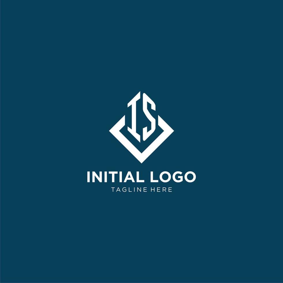 Initiale ist Logo Platz Rhombus mit Linien, modern und elegant Logo Design vektor