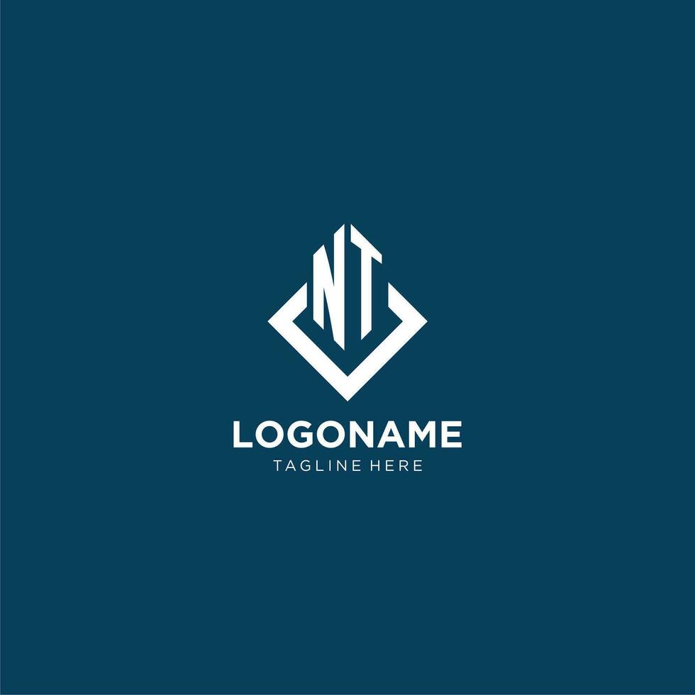 Initiale nicht Logo Platz Rhombus mit Linien, modern und elegant Logo Design vektor