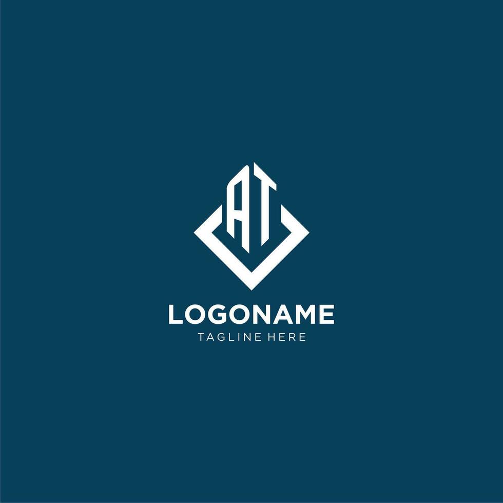 Initiale beim Logo Platz Rhombus mit Linien, modern und elegant Logo Design vektor