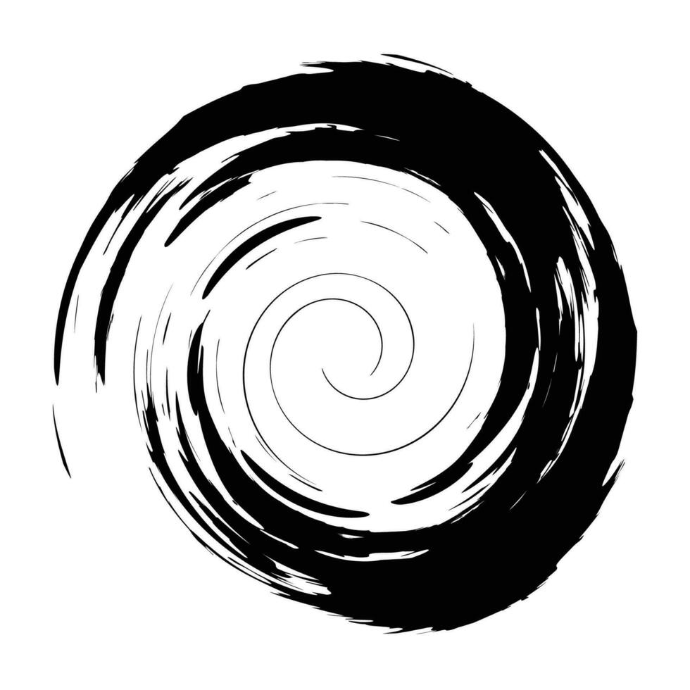cirkel grunge design element med ångest textur. svart borsta stroke. vektor illustration isolerat på vit bakgrund.