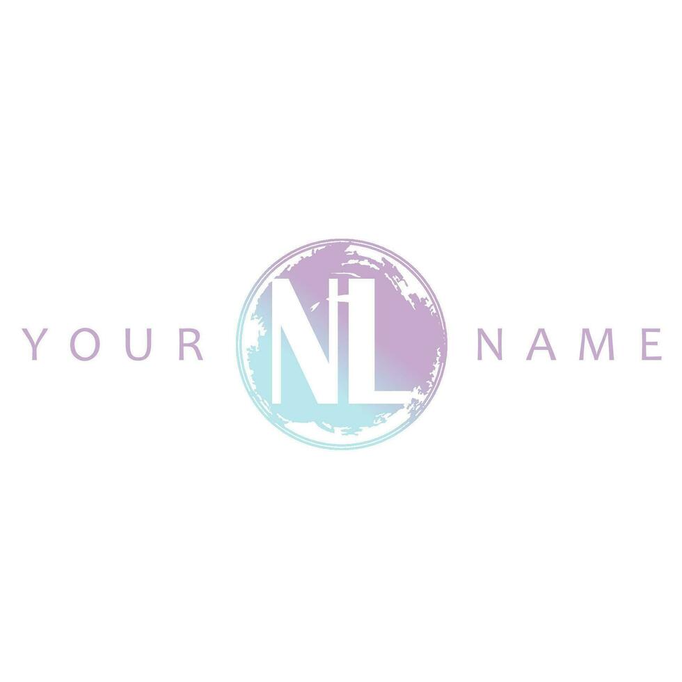 nl Initiale Logo Aquarell Vektor Design