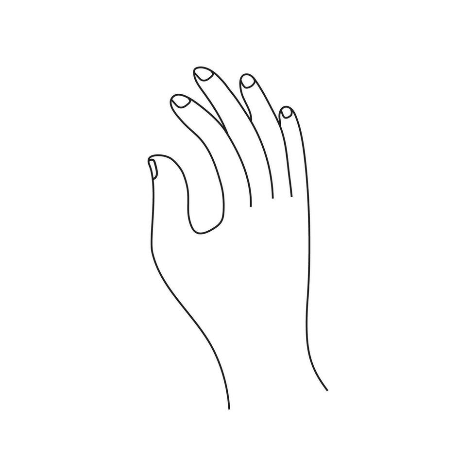 Hand Geste Frau zeigen Hände Karikatur Mensch Palme und Handgelenk Vektor kommunizieren oder sich unterhalten mit Bote Emojis.