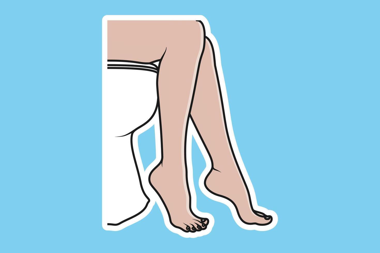 Frau Sitzung auf Toilette Aufkleber Vektor Illustration. Teil von Menschen im das Badezimmer tun ihr Routine Hygiene Verfahren Serie. Menschen Mode Symbol Konzept. Menschen Fuß Aufkleber Design Logo.
