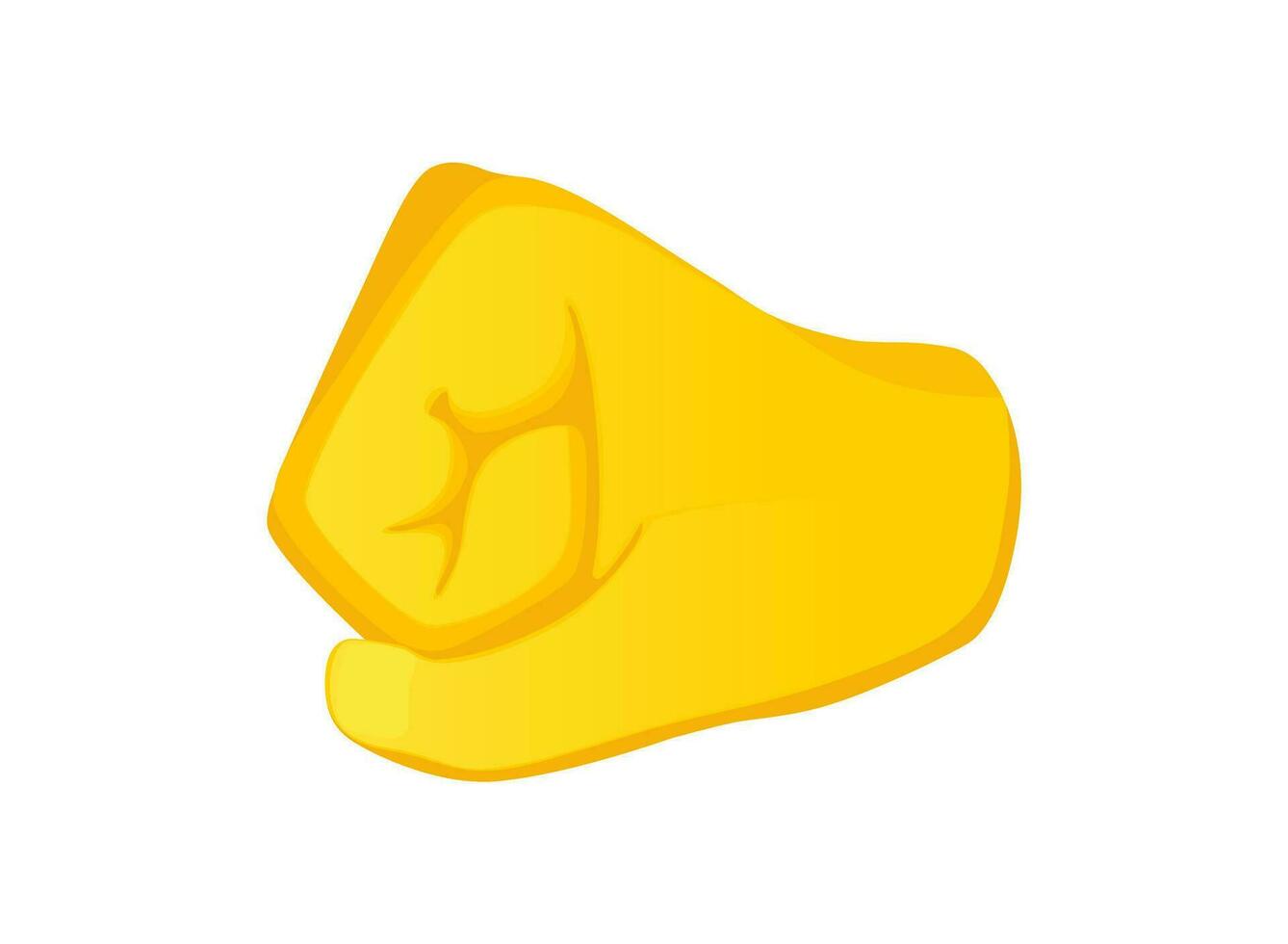 design av vänster pekande gul näve ikon. hand gest emoji vektor illustration