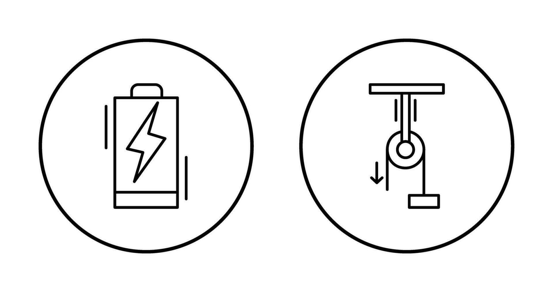 Batterie und Pully Symbol vektor