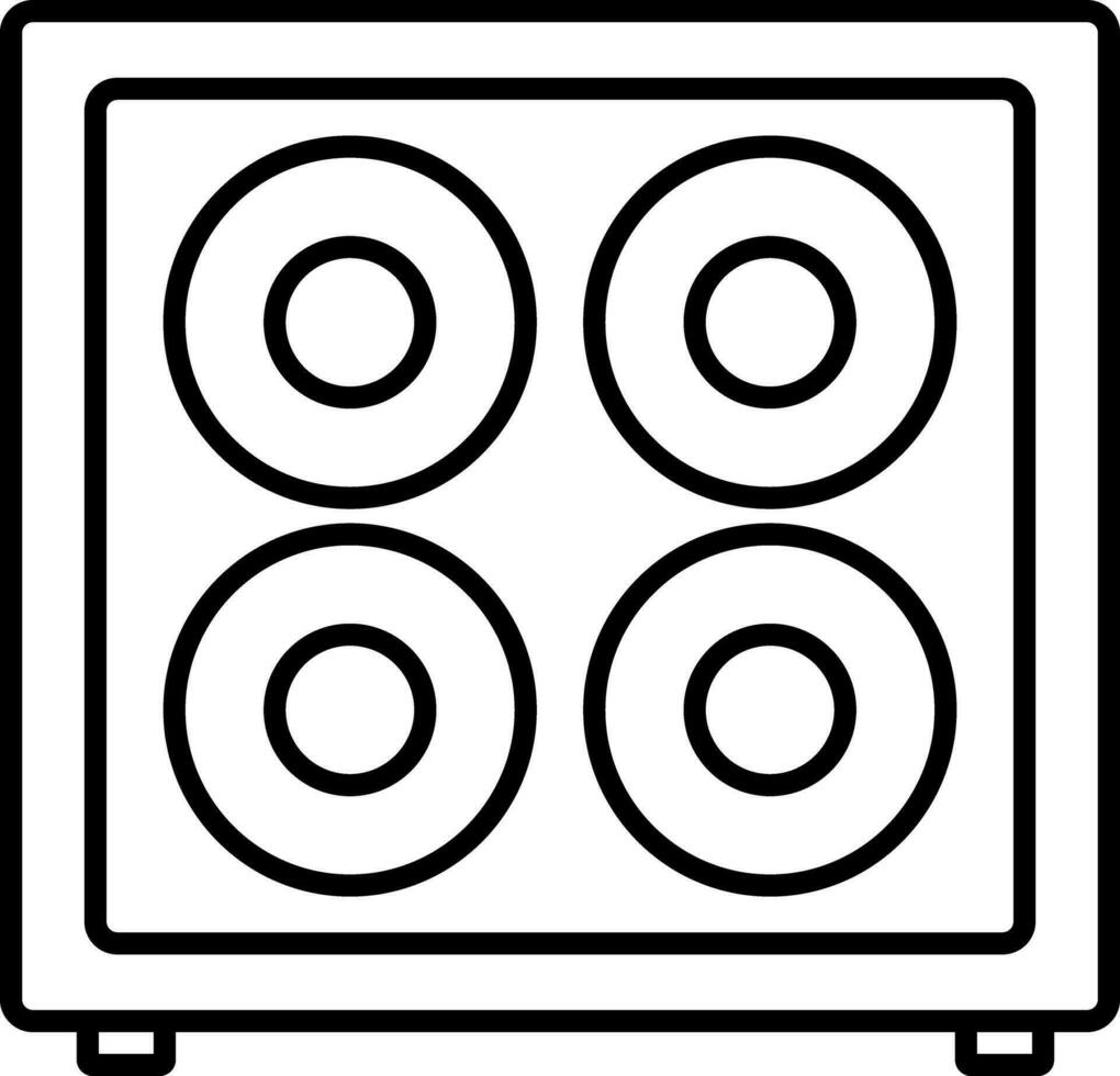 Audio- Studio eben Symbol Vektor. Gitarre Bass analog Verstärker Symbol. Kabinett Lautsprecher. vektor