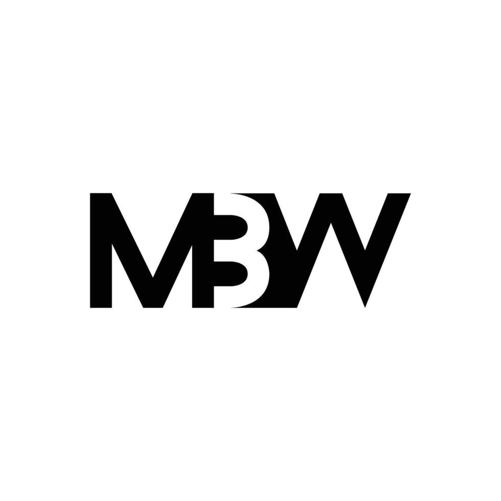 Monogramm Brief mbw Negativ Raum modern Initiale Logo Design ,mbw verknüpft Kreis Großbuchstaben Monogramm Logo vektor