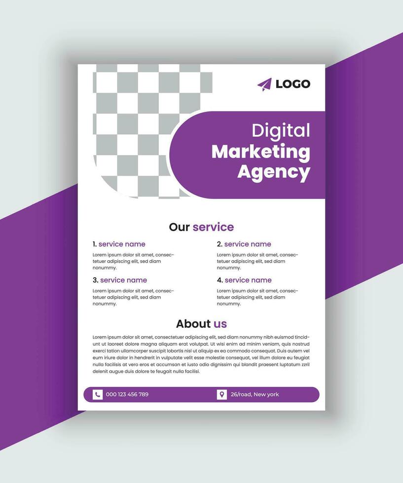 Digital Marketing Flyer Vorlage. Vektor Marketing Agentur kreativ Flyer Design.