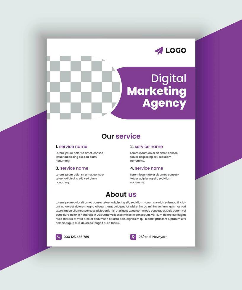 Digital Marketing Flyer Vorlage. Vektor Marketing Agentur kreativ Flyer Design.