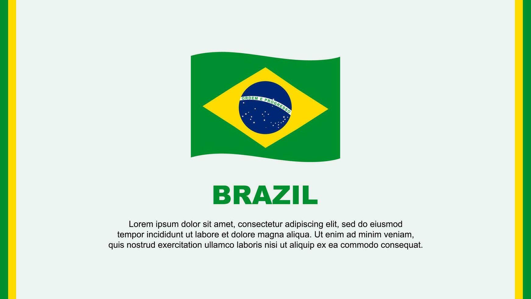 Brasilien flagga abstrakt bakgrund design mall. Brasilien oberoende dag baner social media. Brasilien tecknad serie vektor
