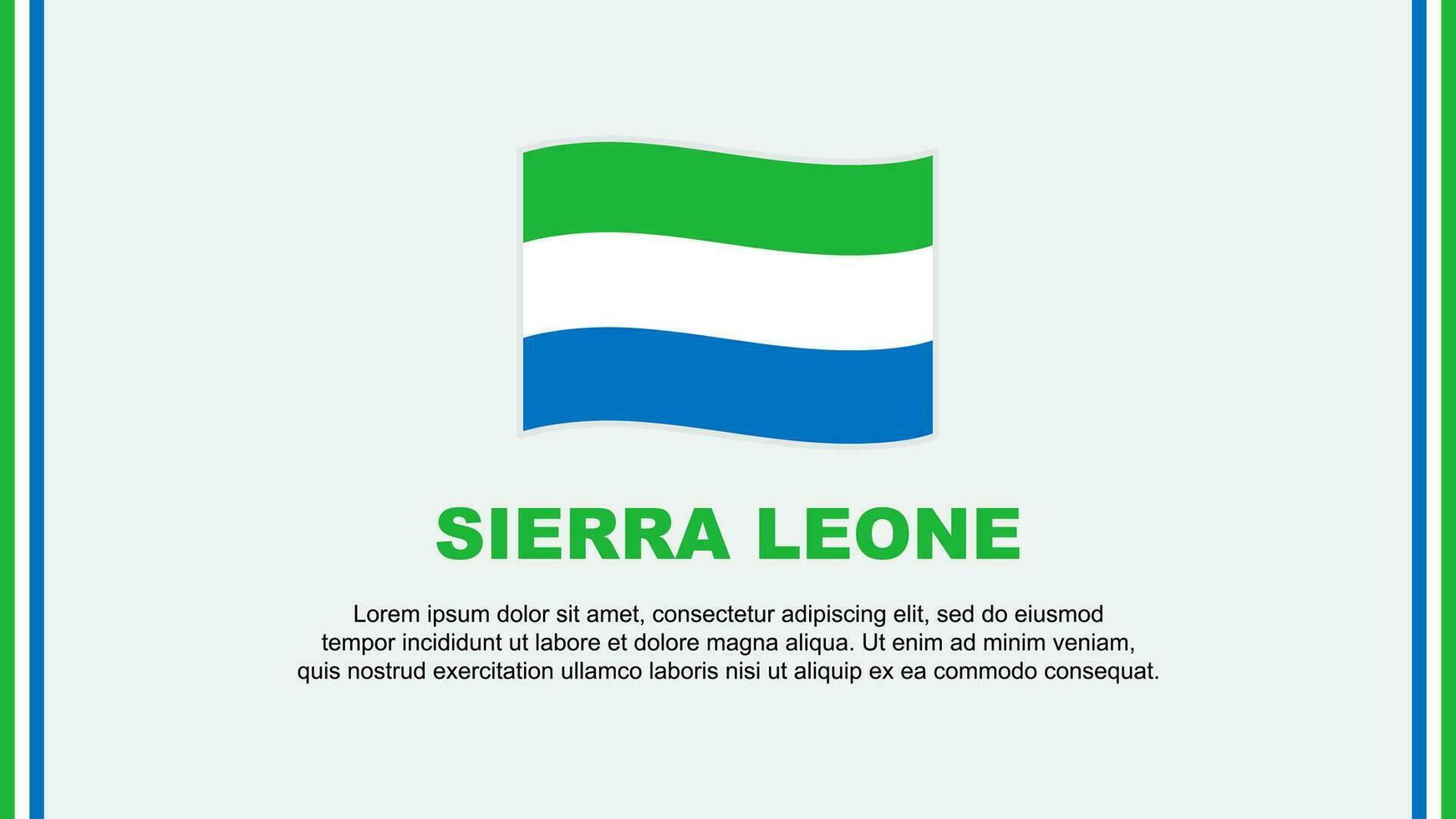 Sierra leone Flagge abstrakt Hintergrund Design Vorlage. Sierra leone Unabhängigkeit Tag Banner Sozial Medien Vektor Illustration. Sierra leone Karikatur