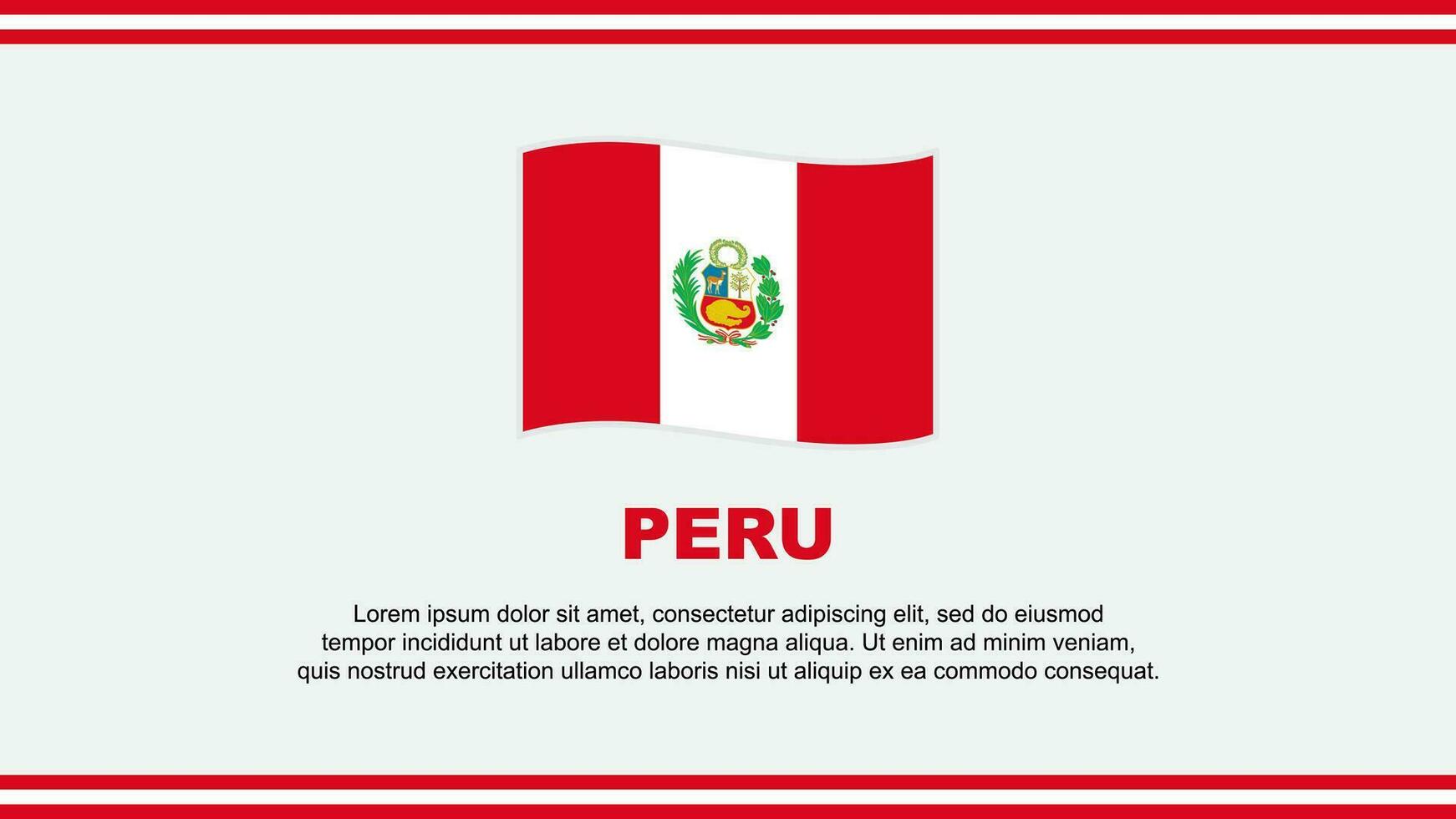 Peru Flagge abstrakt Hintergrund Design Vorlage. Peru Unabhängigkeit Tag Banner Sozial Medien Vektor Illustration. Design