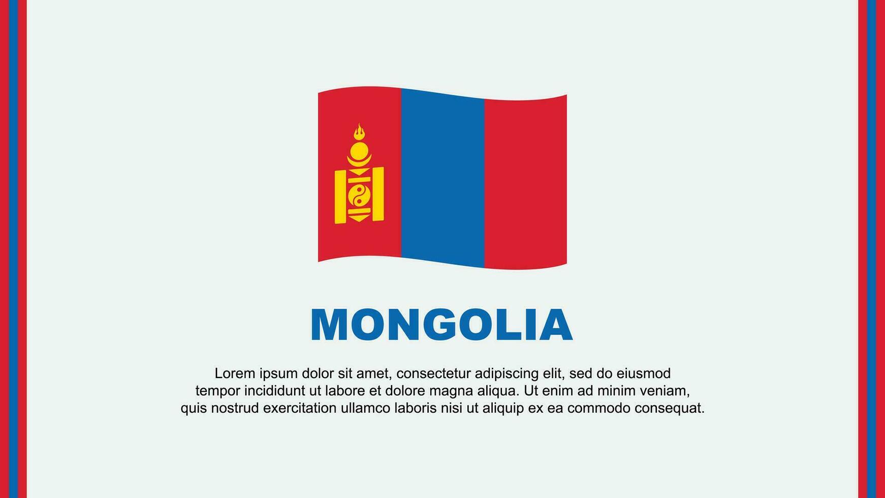 mongoliet flagga abstrakt bakgrund design mall. mongoliet oberoende dag baner social media vektor illustration. mongoliet tecknad serie