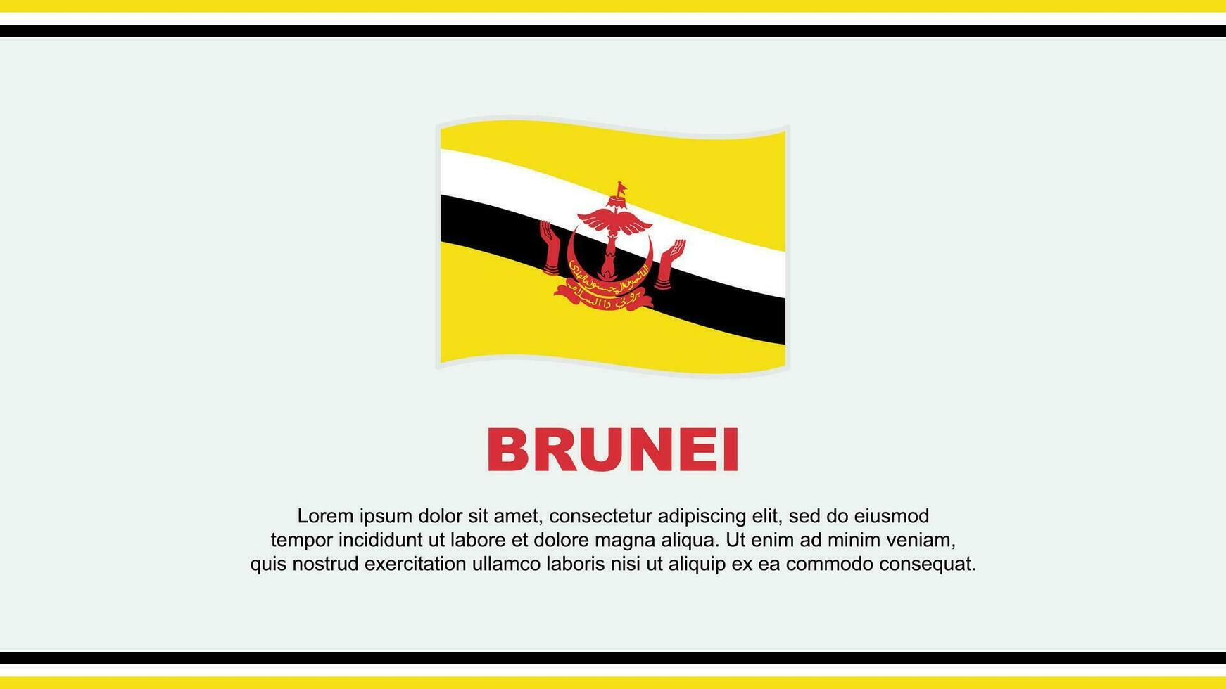 brunei Flagge abstrakt Hintergrund Design Vorlage. brunei Unabhängigkeit Tag Banner Sozial Medien Vektor Illustration. brunei Design