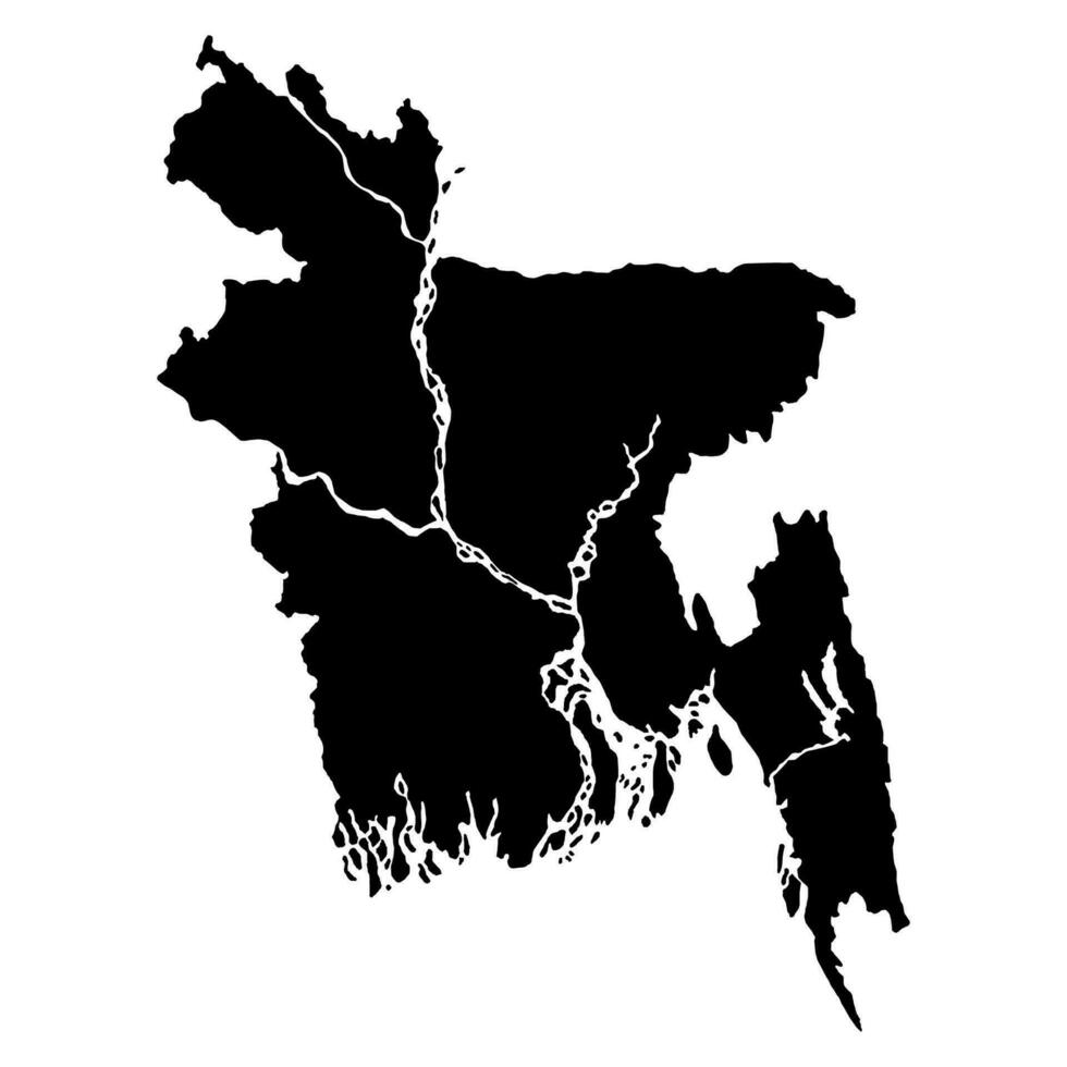 Bangladesch Karte Silhouette Illustration. Vektor Design.