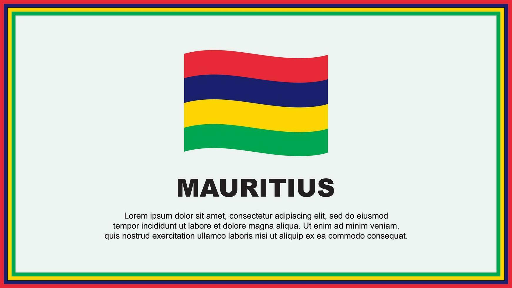 Mauritius Flagge abstrakt Hintergrund Design Vorlage. Mauritius Unabhängigkeit Tag Banner Sozial Medien Vektor Illustration. Mauritius Banner
