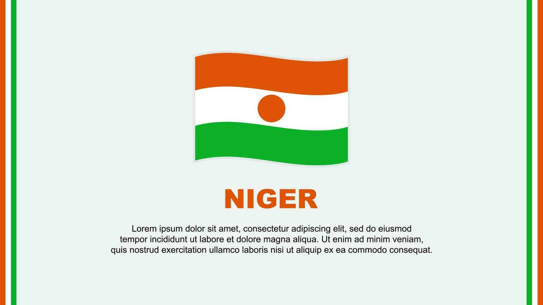 Niger Flagge abstrakt Hintergrund Design Vorlage. Niger Unabhängigkeit Tag Banner Sozial Medien Vektor Illustration. Niger Karikatur