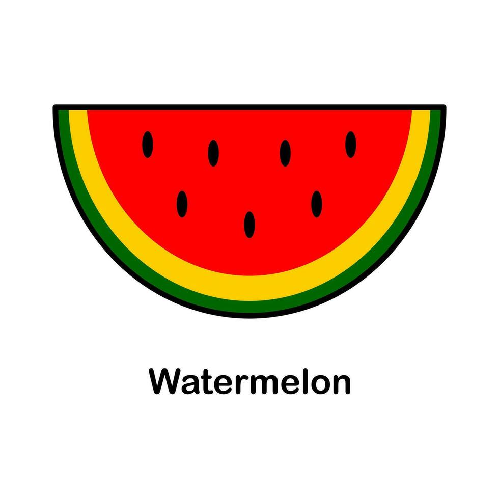 vektor illustration av en vattenmelon skiva, i tecknad serie stil.