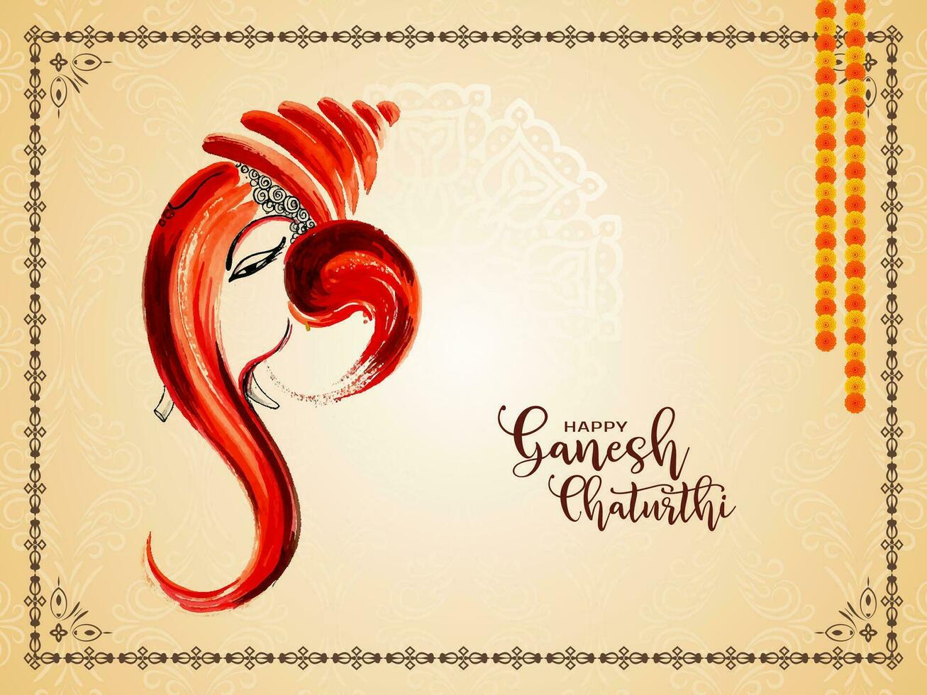 religiös glücklich Ganesh Chaturthi indisch Festival Feier Karte vektor