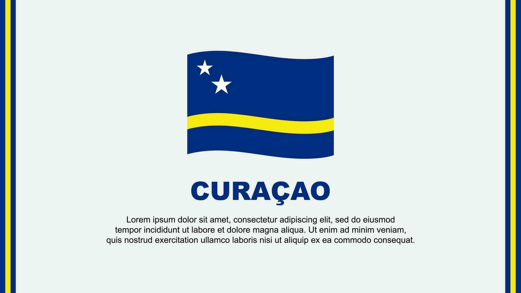 Curacao Flagge abstrakt Hintergrund Design Vorlage. Curacao Unabhängigkeit Tag Banner Sozial Medien Vektor Illustration. Curacao Karikatur