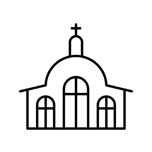 Kyrkans rad svart ikon vektor