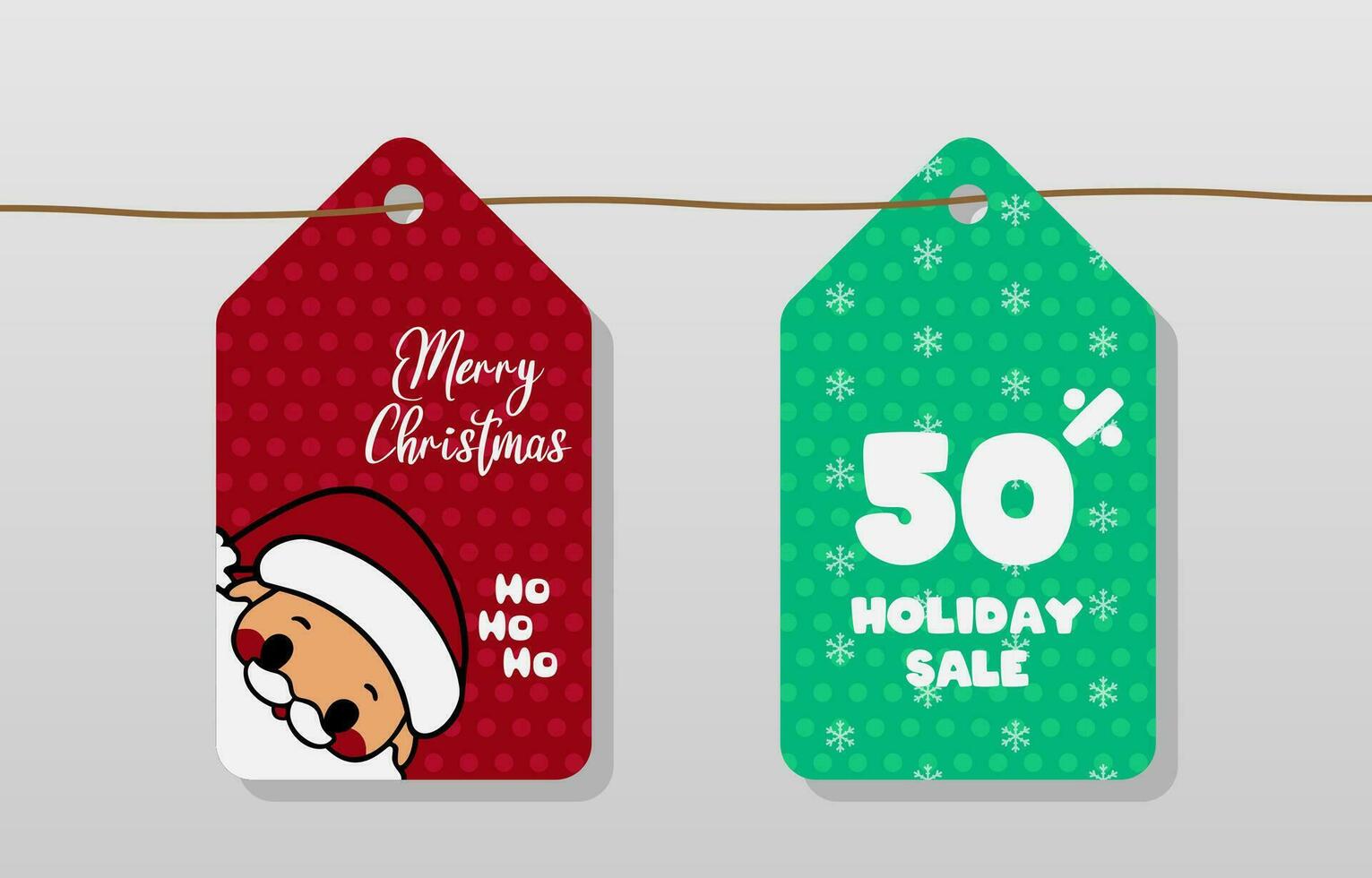 Urlaub Verkauf fröhlich Weihnachten hängen Etikett saisonal Rabatt Werbung Design vektor