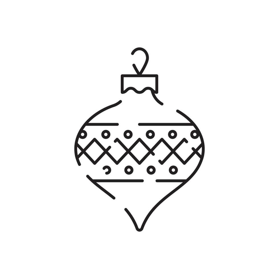 Weihnachten Spielzeuge Linie Symbol. Weihnachten festlich Gliederung Piktogramm oder Zeichen, Weihnachten Feier oder Neu Jahr Glocke Vektor Symbol oder Symbol mit Urlaub Baum Dekoration.