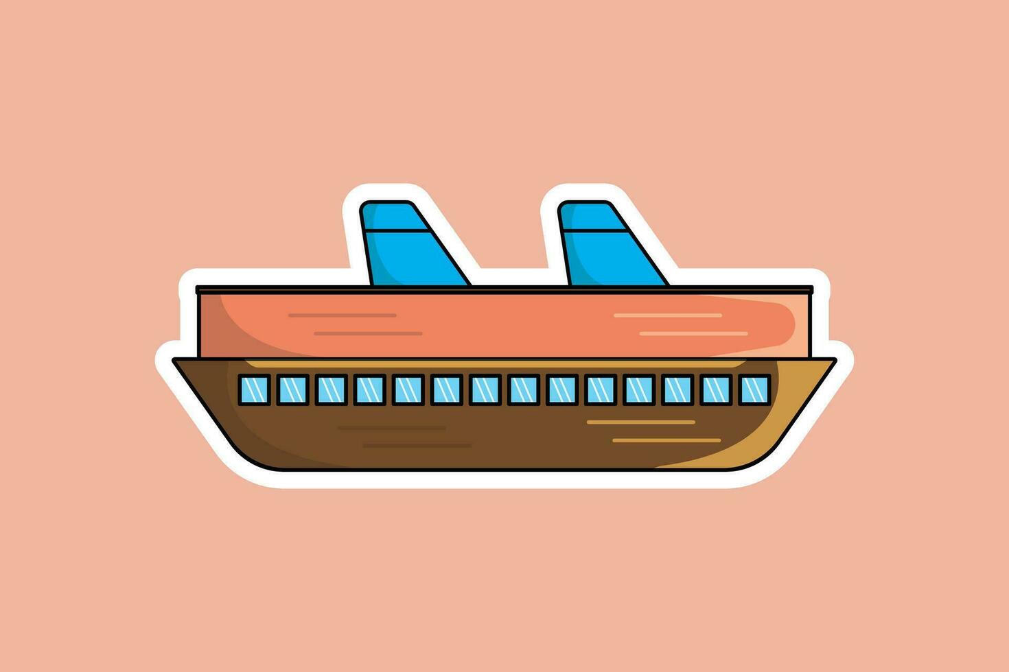 Ladung Schiff mit Behälter Aufkleber Vektor Illustration. Meer Transport Objekt Symbol Konzept. industriell kommerziell Lieferung und logistisch Dienstleistungen Element Aufkleber Vektor Design.