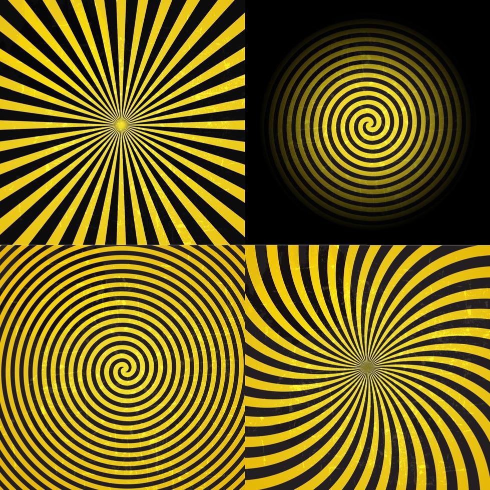 Retro Vintage Grunge hypnotische psychedelische Spirale mit radialen Strahlen vektor