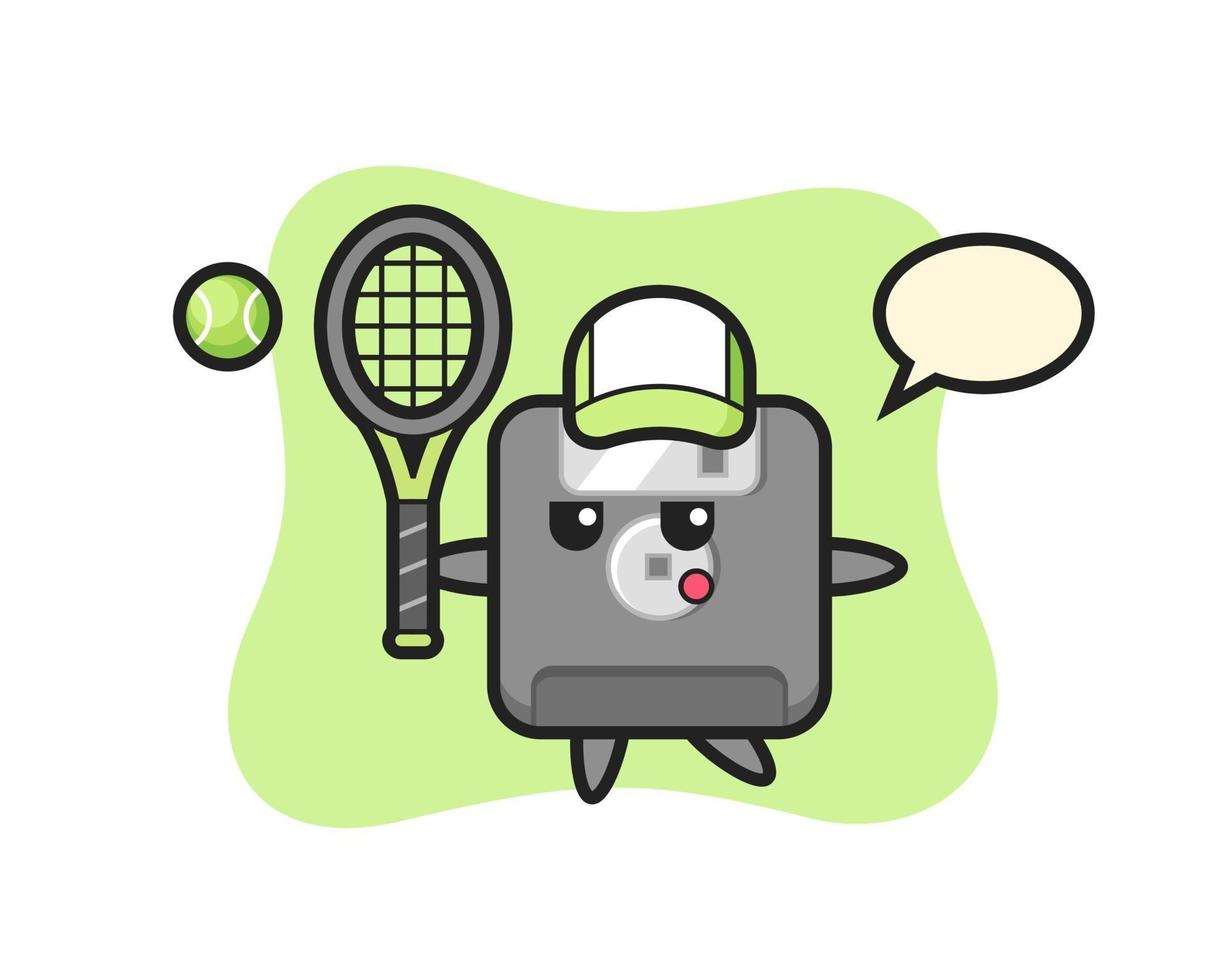 seriefigur av diskett som tennisspelare vektor
