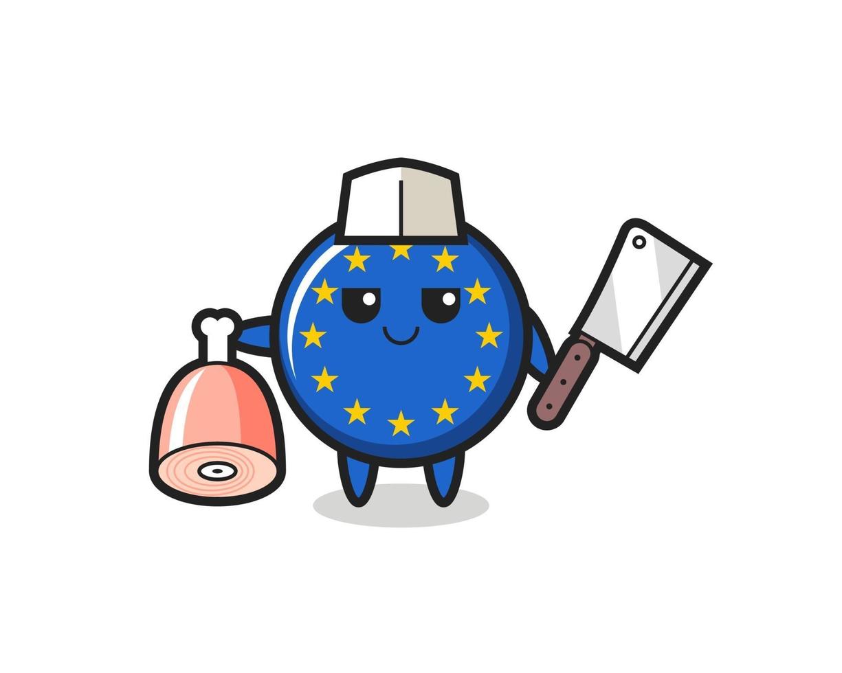 illustration av europas flaggmärke som en slaktare vektor