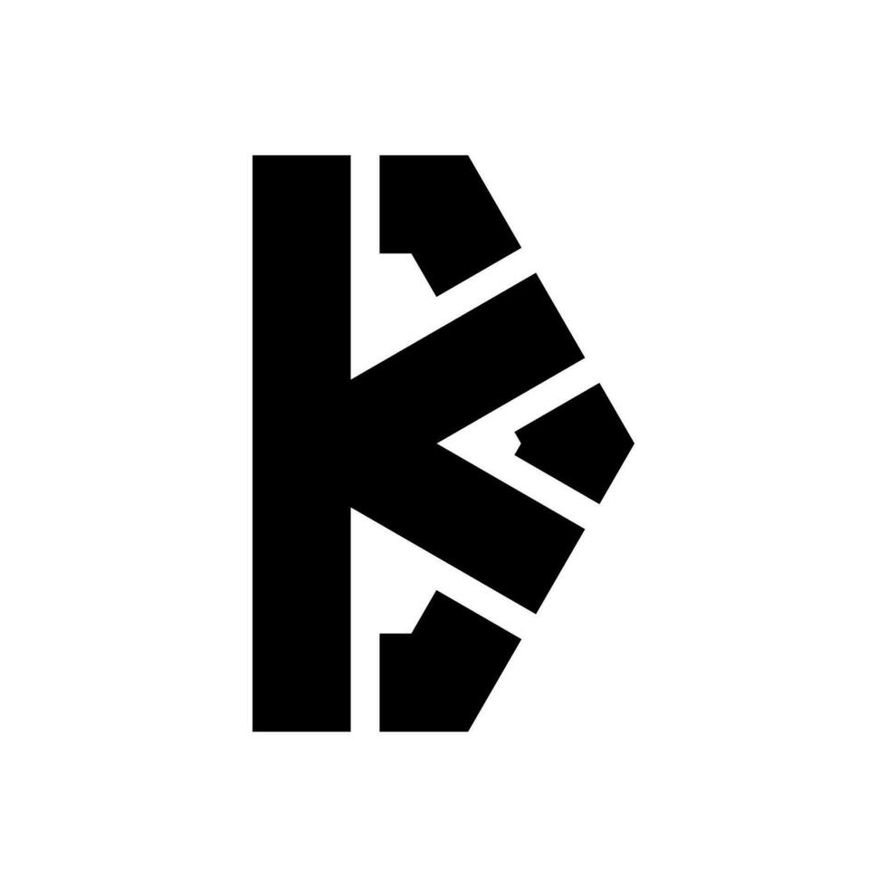 brev k ikon logotyp design vektor