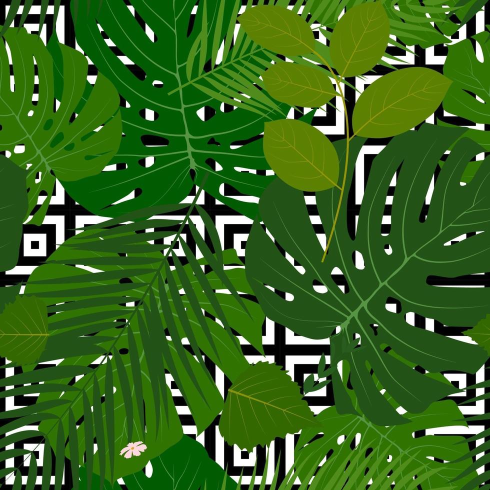 Sommer abstrakter nahtloser Musterhintergrund mit Palmblättern vektor