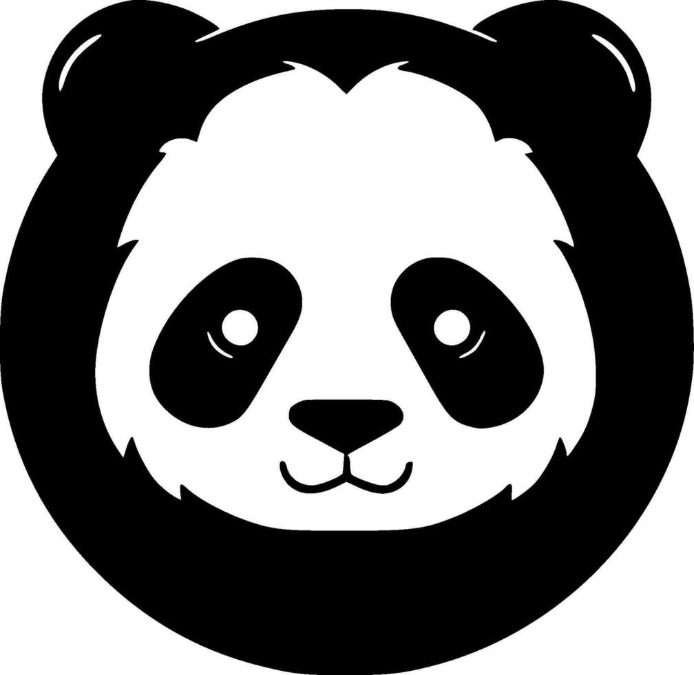 Panda - - schwarz und Weiß isoliert Symbol - - Vektor Illustration