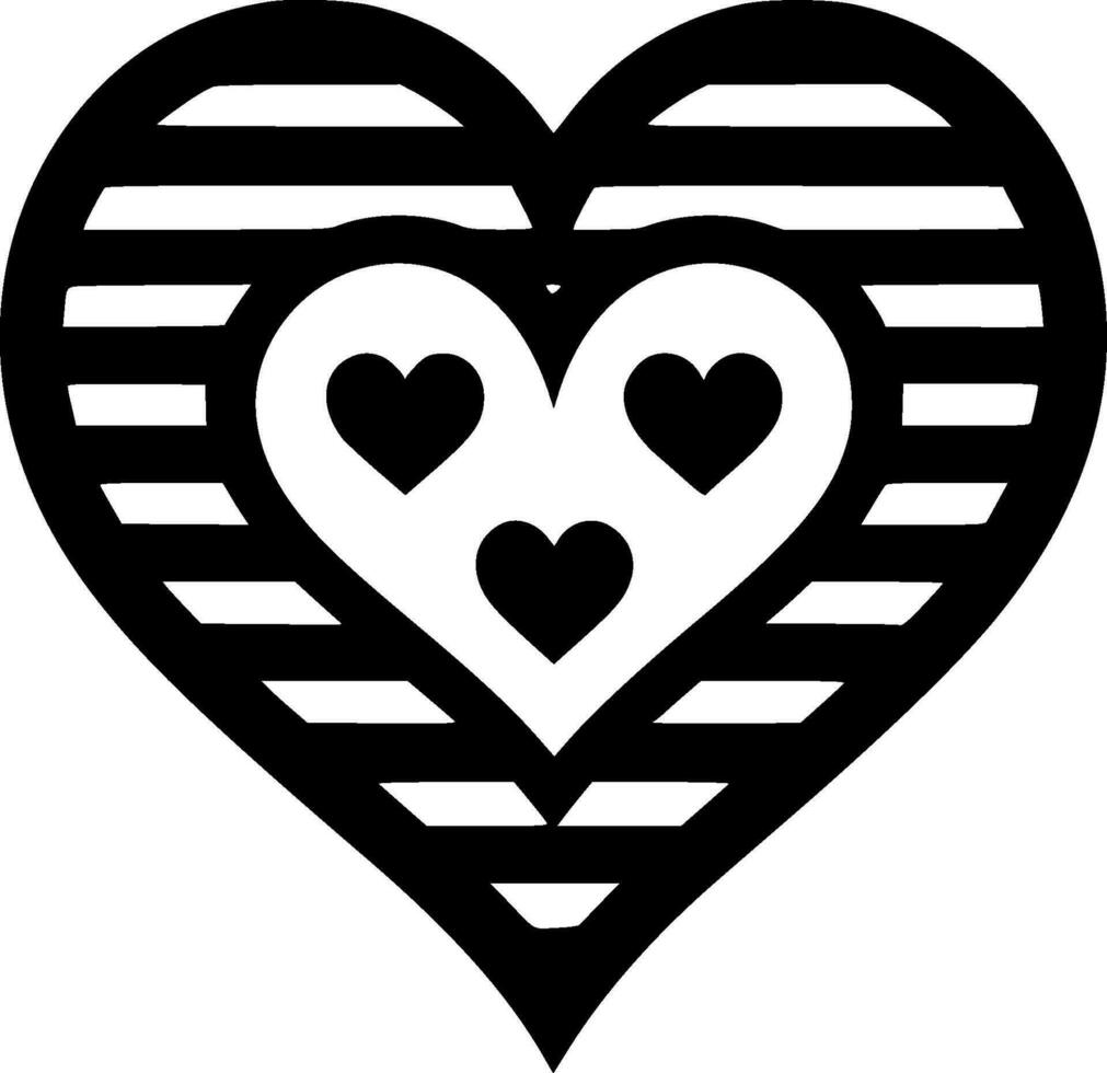 hjärta, minimalistisk och enkel silhuett - vektor illustration