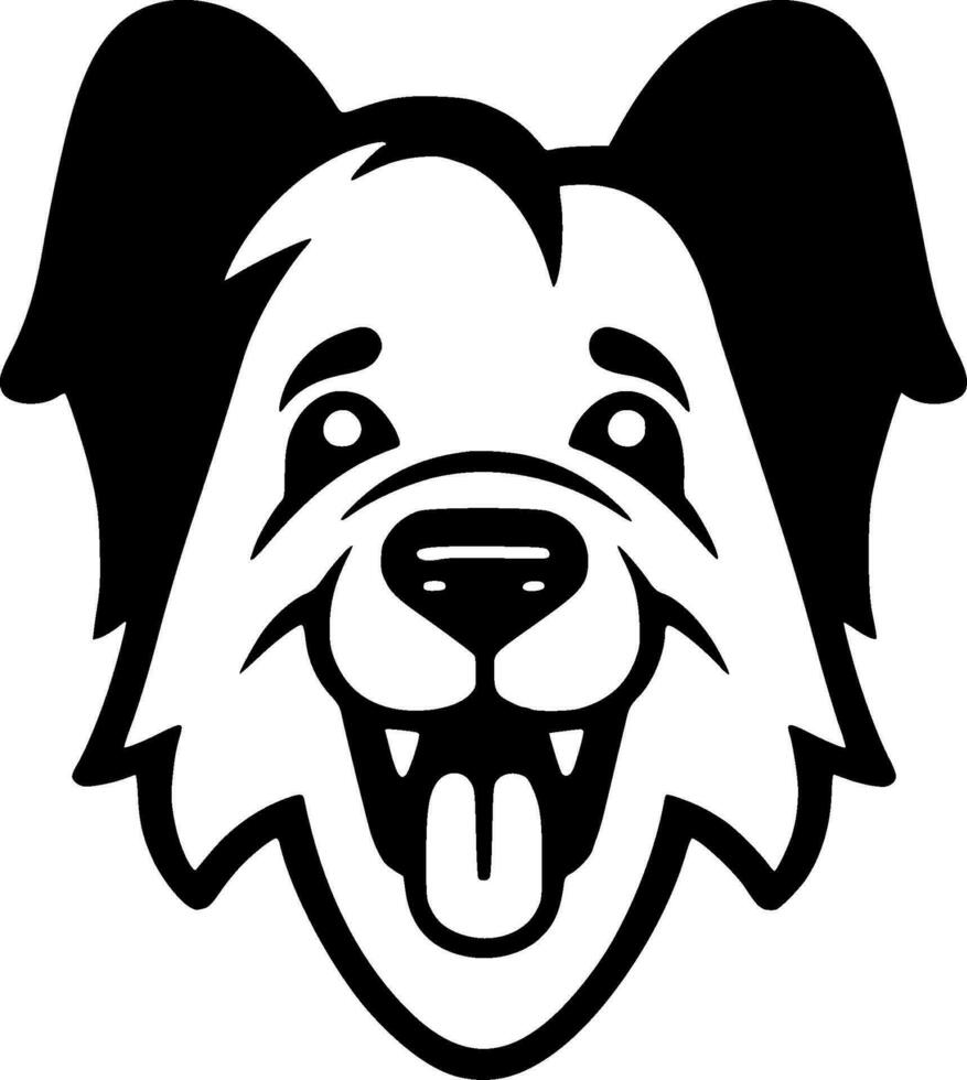 Hund - - schwarz und Weiß isoliert Symbol - - Vektor Illustration