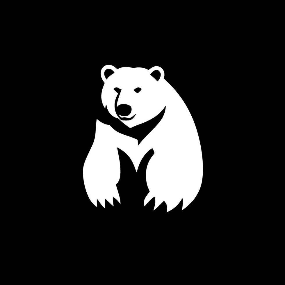 Björn - minimalistisk och platt logotyp - vektor illustration