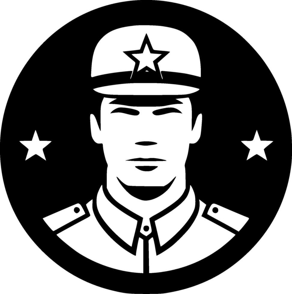 armé, svart och vit vektor illustration