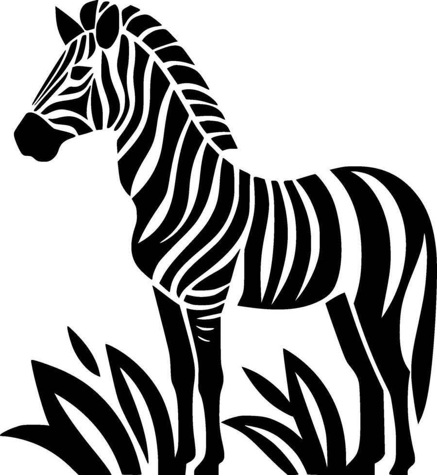 zebra - minimalistisk och platt logotyp - vektor illustration